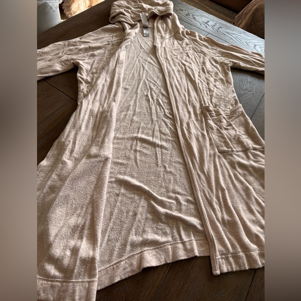 Go Couture Light Tan Hooded Duster